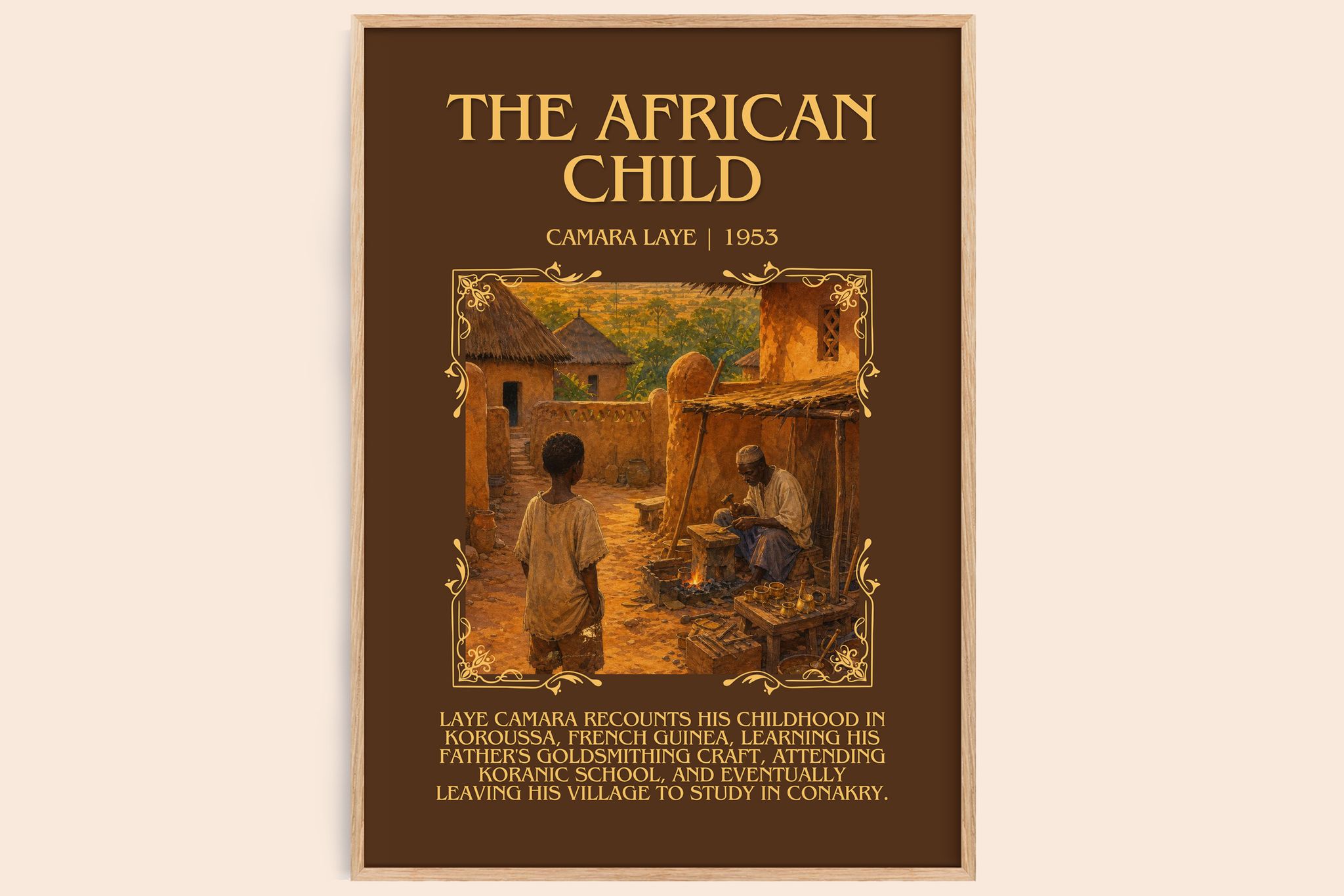 The African Child Minimalist Book Poster by Camara Laye