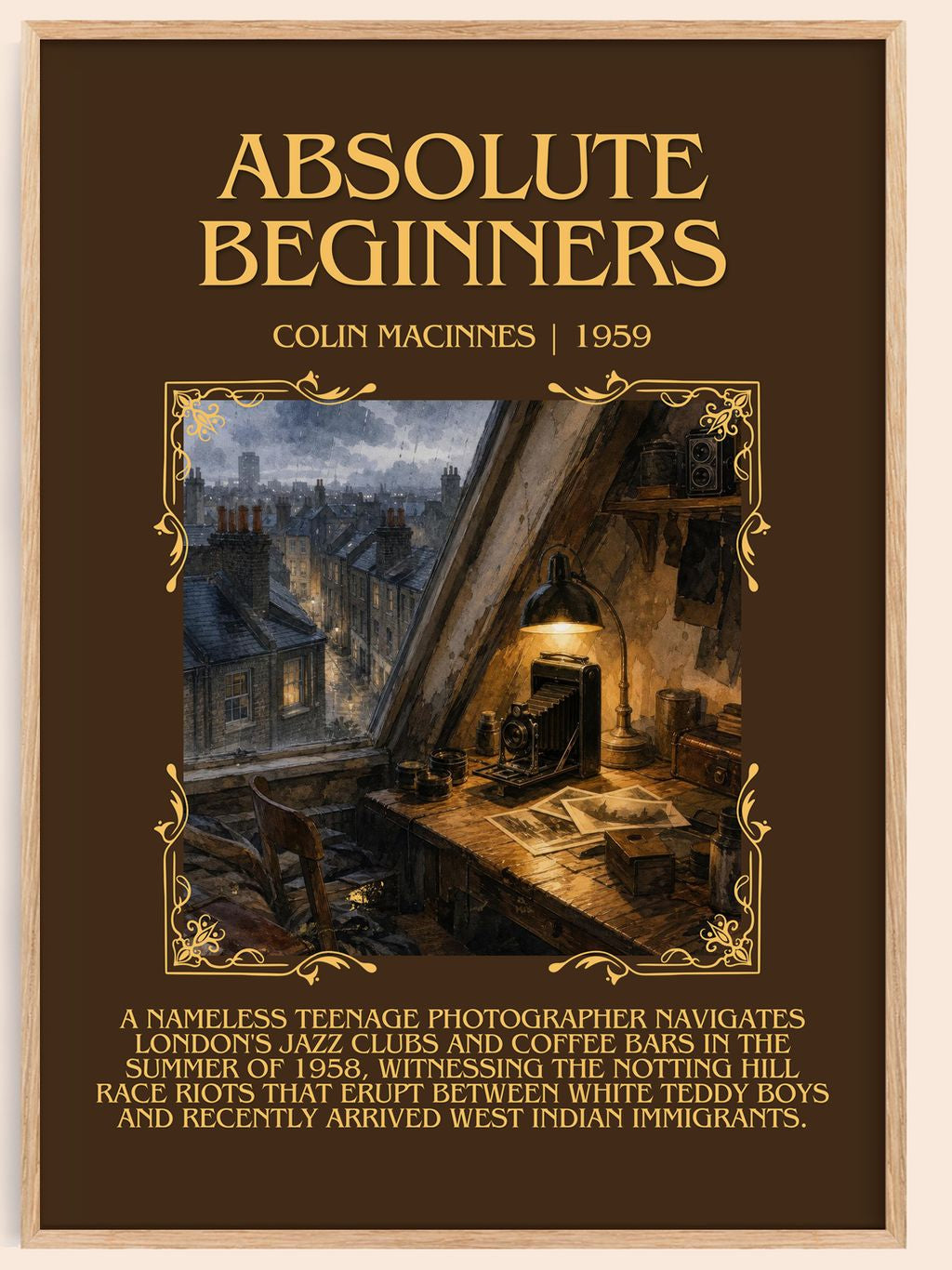 Absolute Beginners Minimalist Book Poster by Colin MacInnes – book poster