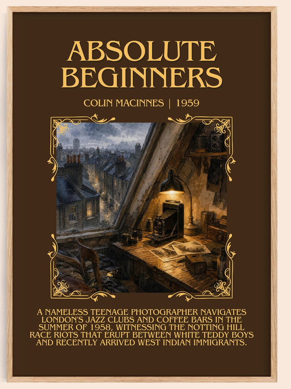 Absolute Beginners Minimalist Book Poster by Colin MacInnes – book poster