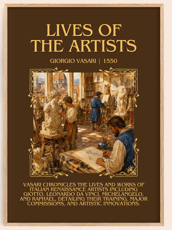 Lives of the Artists Minimalist Book Poster by Giorgio Vasari – book poster