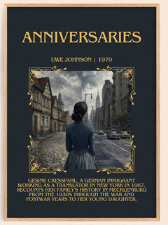 Anniversaries Minimalist Book Poster by Uwe Johnson – book poster