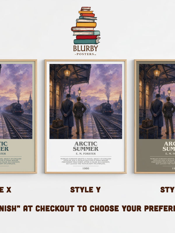 Arctic Summer bookish print in frame leaning in hallway – literary fiction wall art