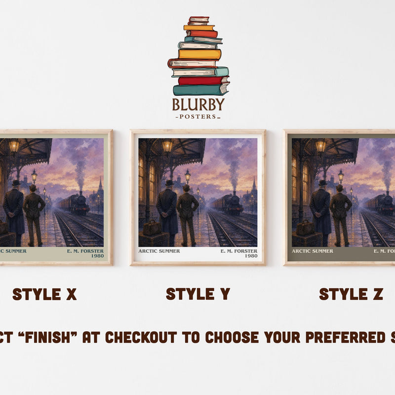 Arctic Summer literary print in frame leaning in hallway – literary fiction wall art