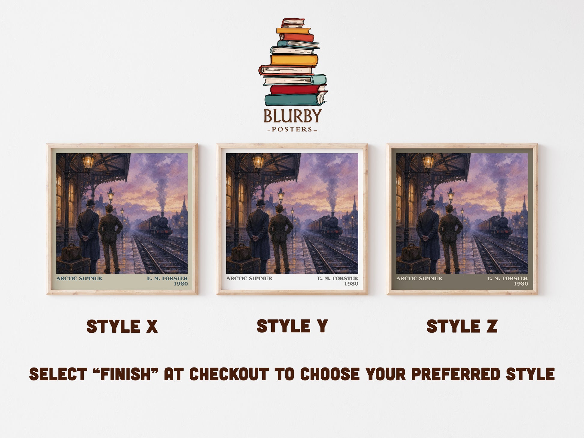 Arctic Summer literary print in frame leaning in hallway – literary fiction wall art