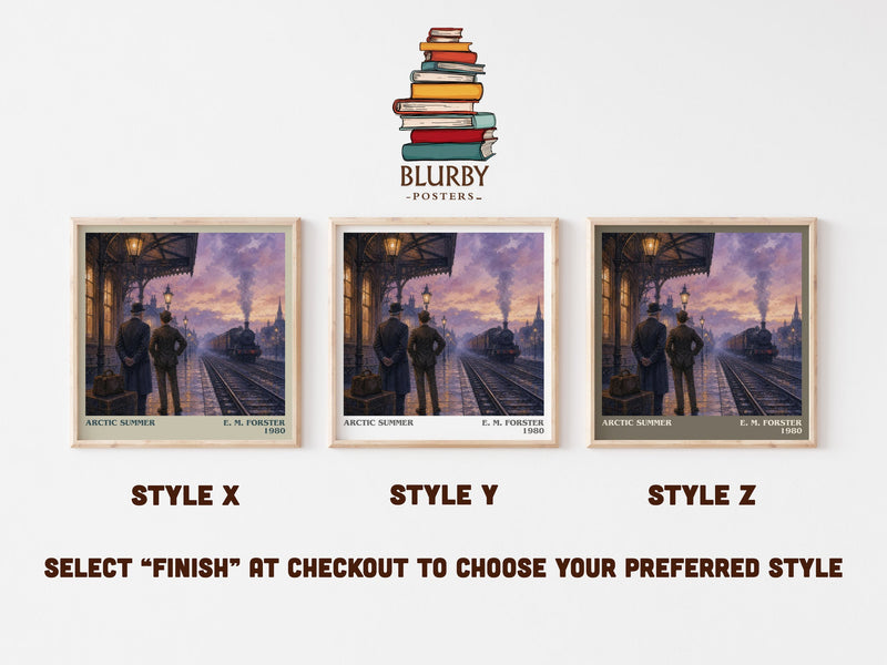 Arctic Summer literary print in frame leaning in hallway – literary fiction wall art