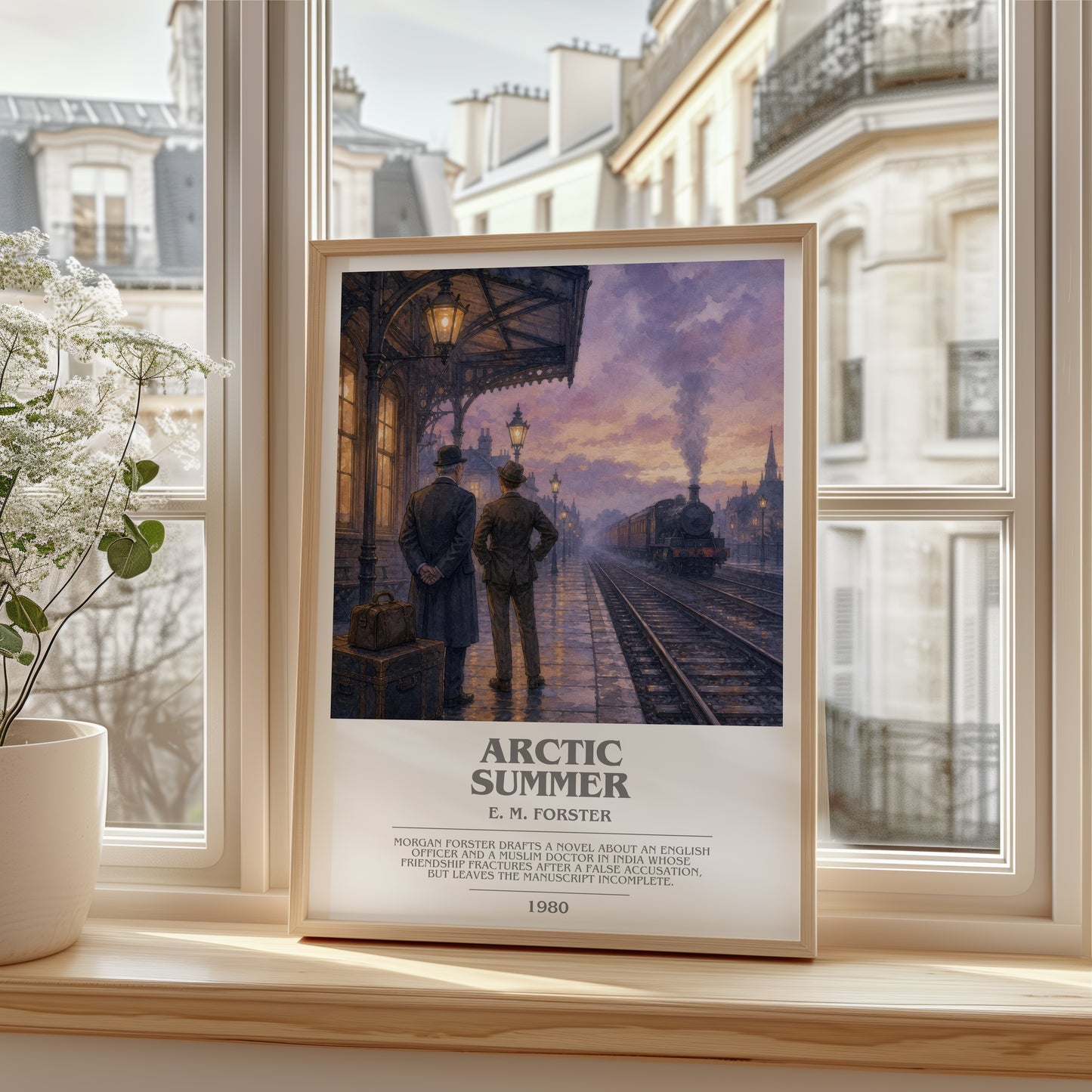 Arctic Summer bookish poster colour and style options – E. M. Forster book art