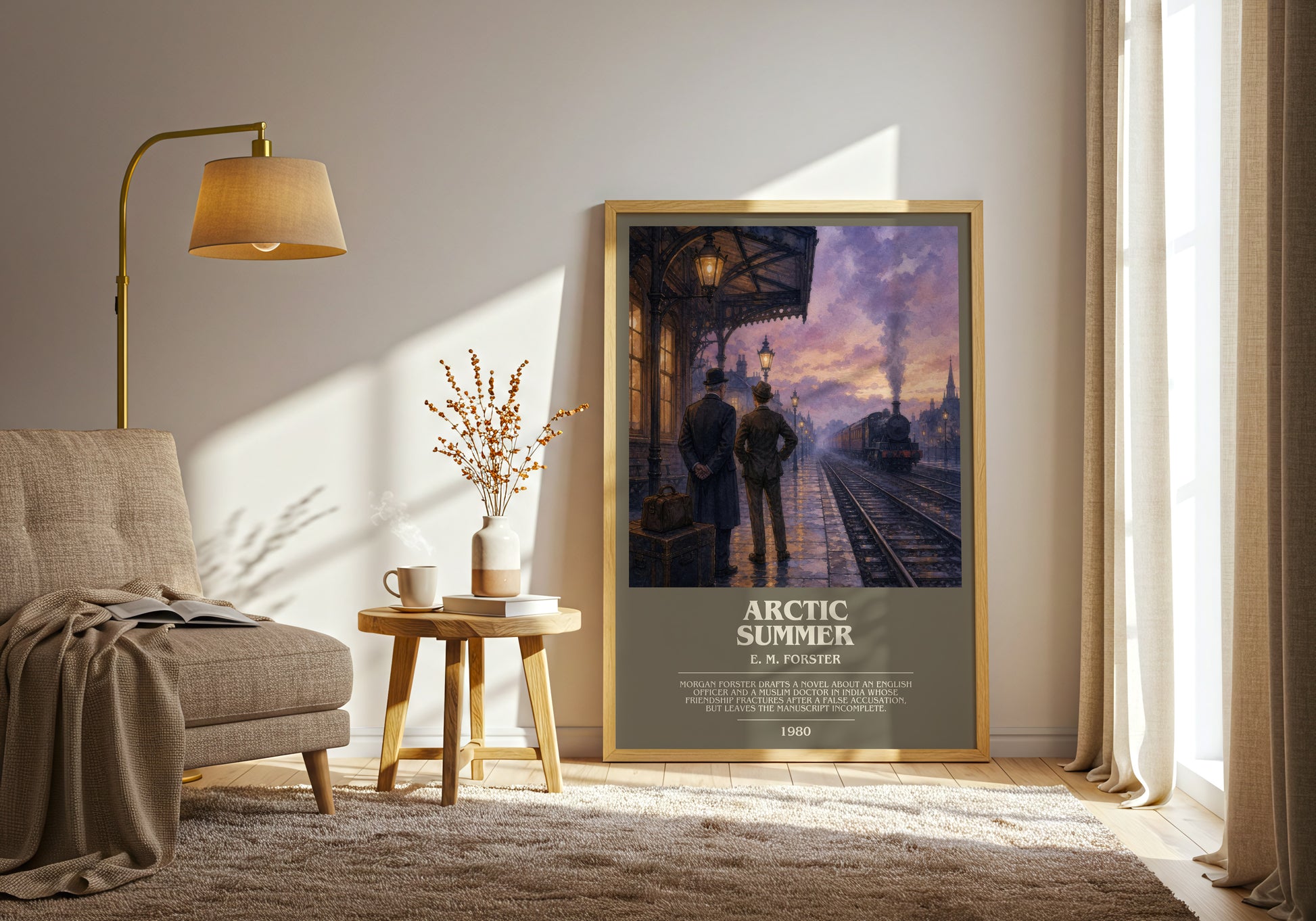 Arctic Summer bookish print on bookshelf – E. M. Forster fan gift
