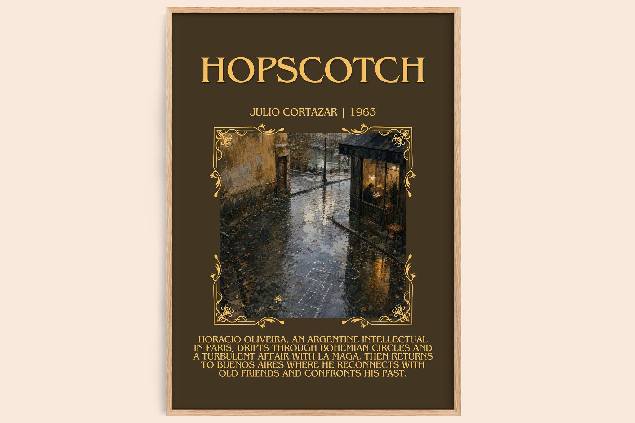 Hopscotch Minimalist Book Poster by Julio Cortazar