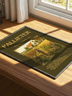 Pallieter Minimalist Book Poster by Felix Timmermans – print on a sunlit desk
