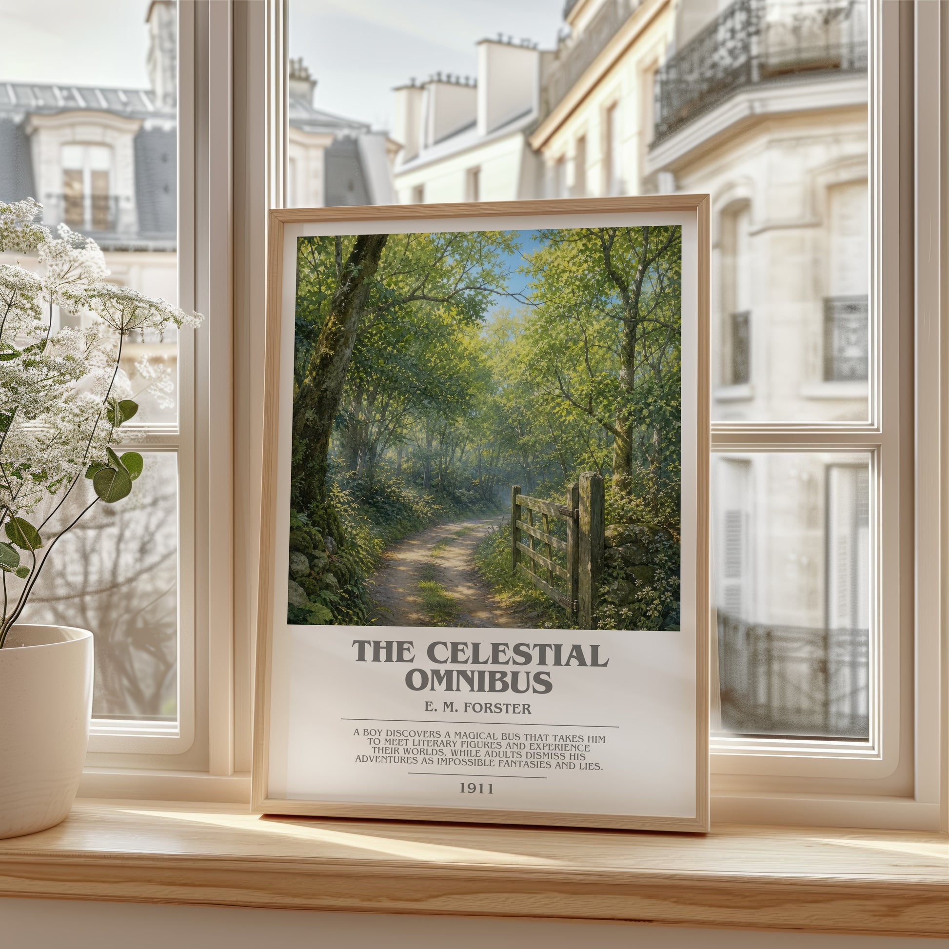 The Celestial Omnibus bookish poster colour and style options – E. M. Forster book art