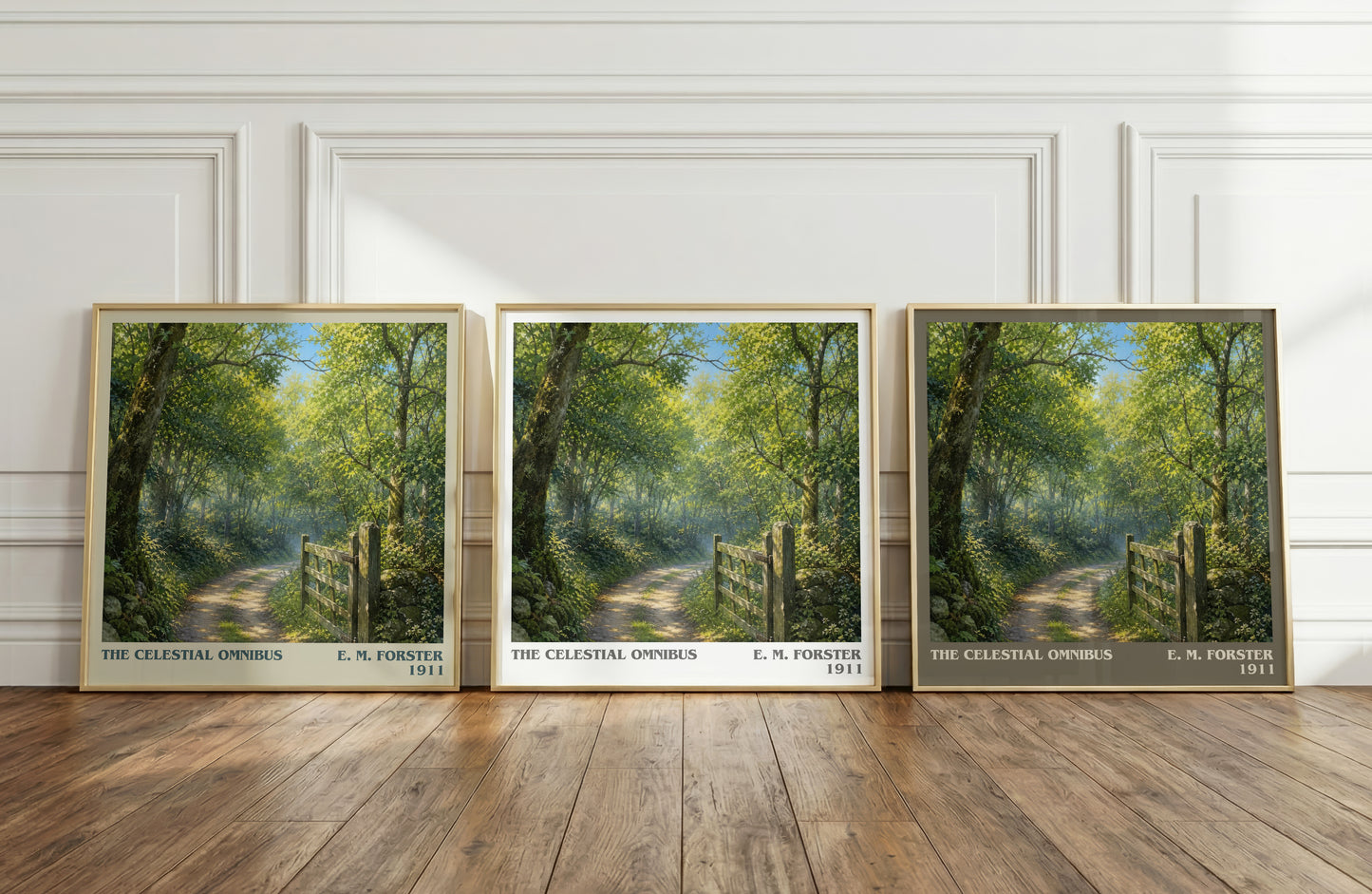 The Celestial Omnibus literary art print colour and style options – E. M. Forster book art