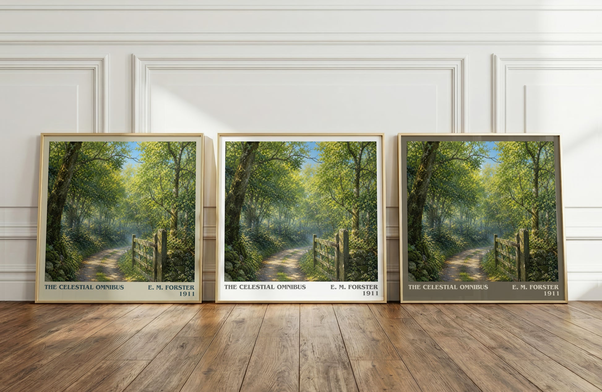 The Celestial Omnibus literary art print colour and style options – E. M. Forster book art