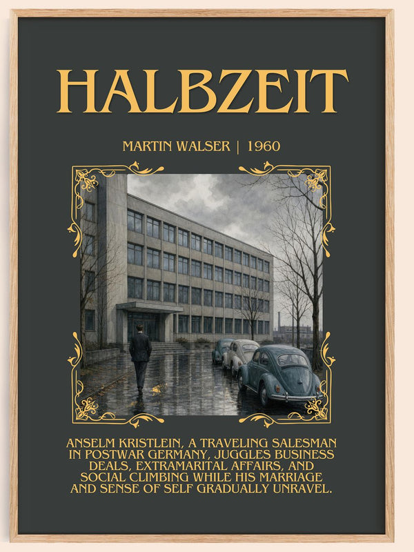 Halbzeit Minimalist Book Poster by Martin Walser – book poster