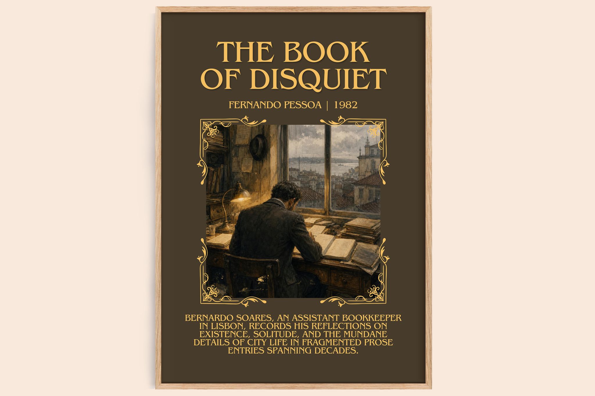 The Book of Disquiet Minimalist Book Poster by Fernando Pessoa
