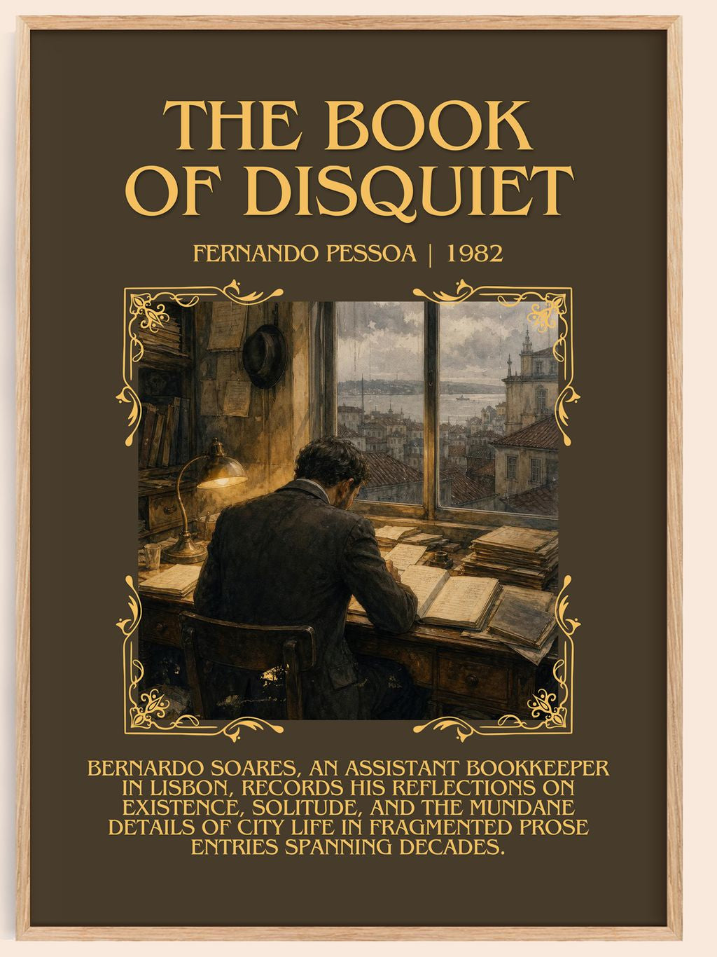 The Book of Disquiet Minimalist Book Poster by Fernando Pessoa – book poster