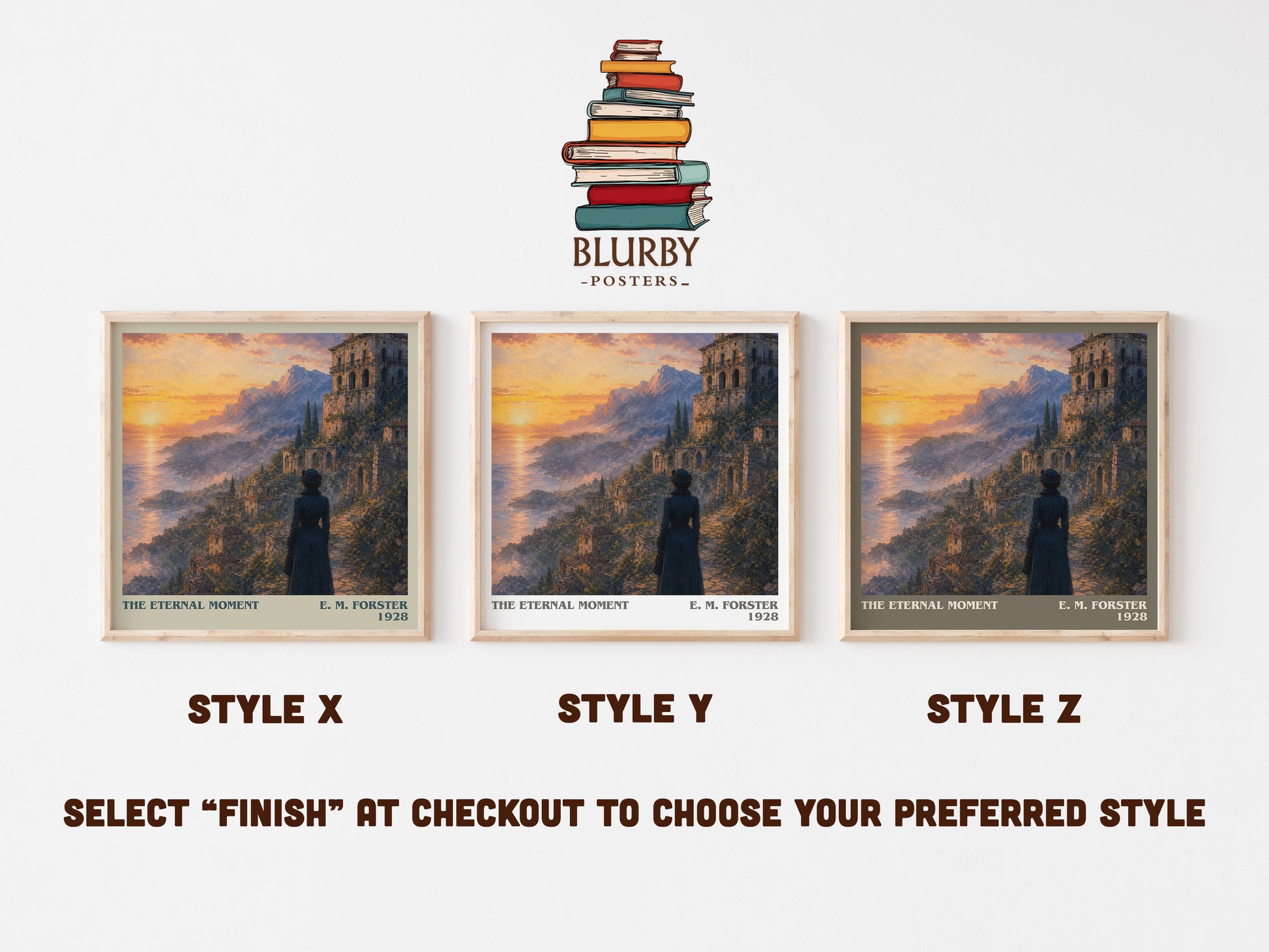 The Eternal Moment literary print in frame leaning in hallway – literary fiction wall art