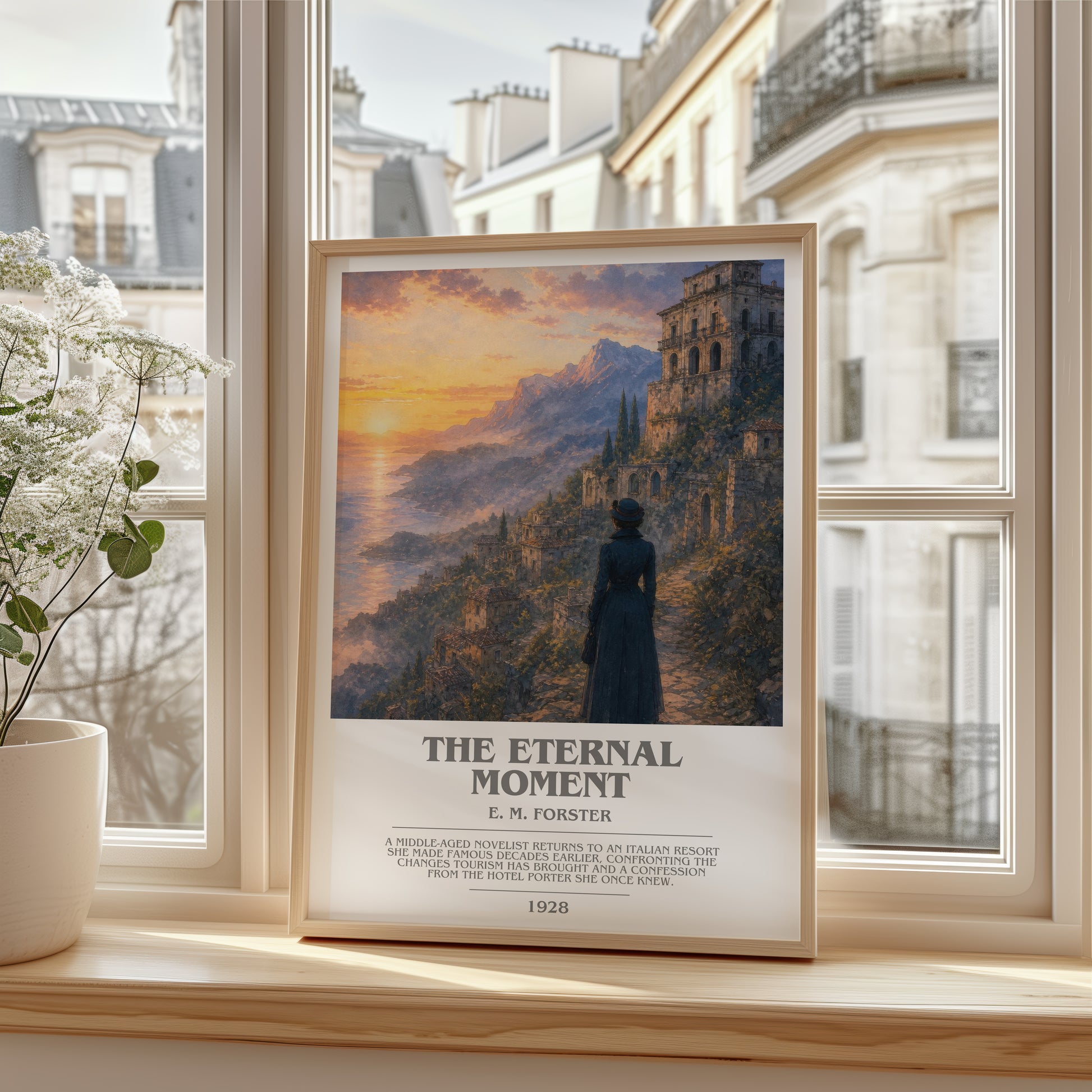 The Eternal Moment bookish poster colour and style options – E. M. Forster book art