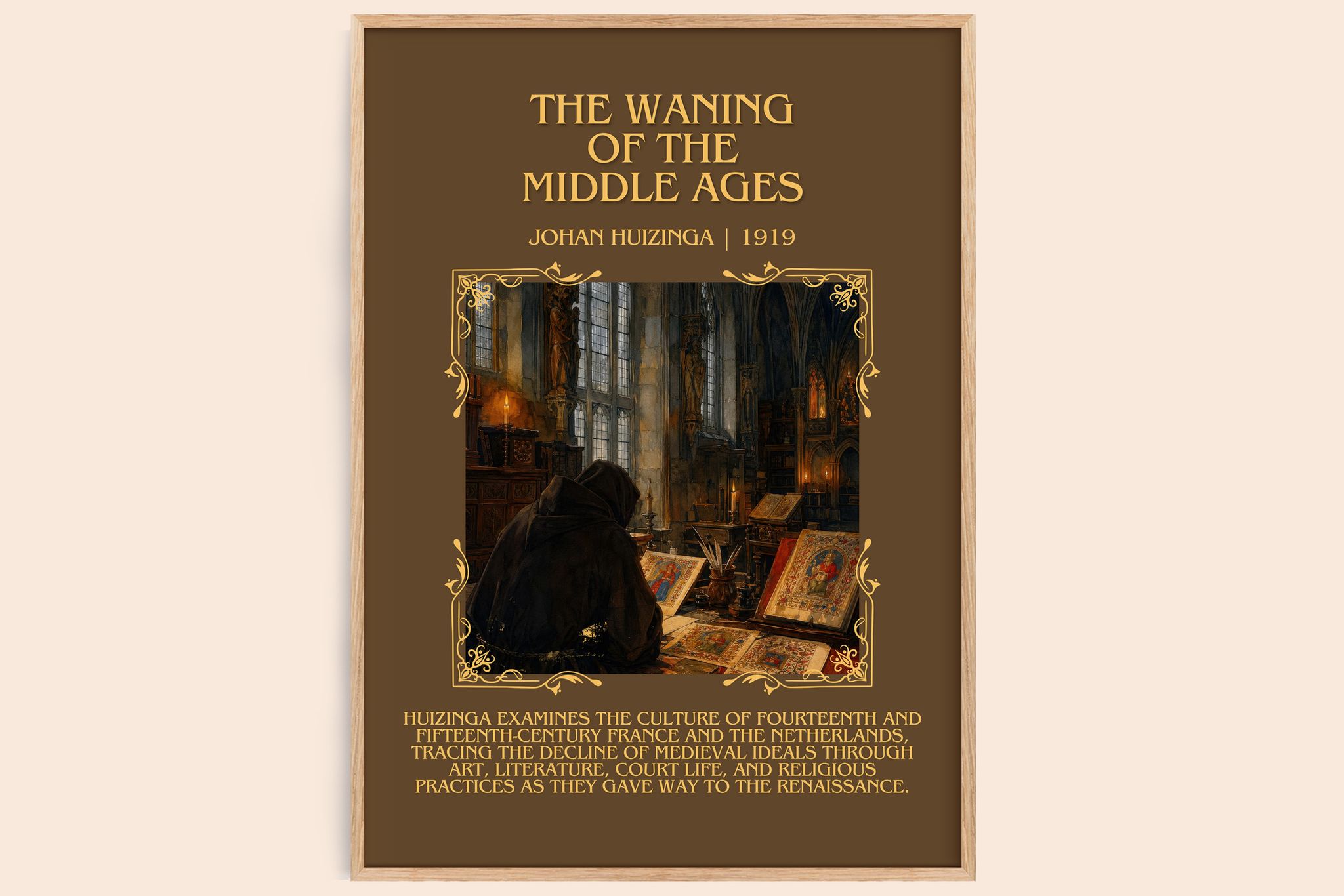 The Waning of the Middle Ages Minimalist Book Poster by Johan Huizinga