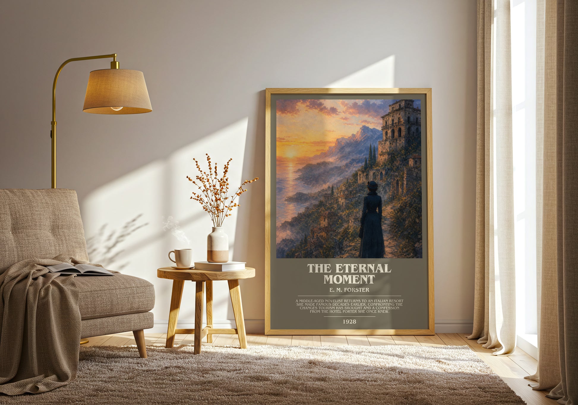 The Eternal Moment bookish print on bookshelf – E. M. Forster fan gift
