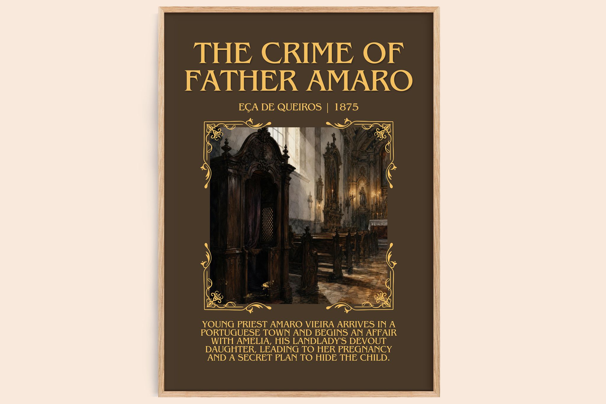 The Crime of Father Amaro Minimalist Book Poster by Eça de Queirós