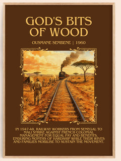 God's Bits of Wood Minimalist Book Poster by Ousmane Sembène – book poster