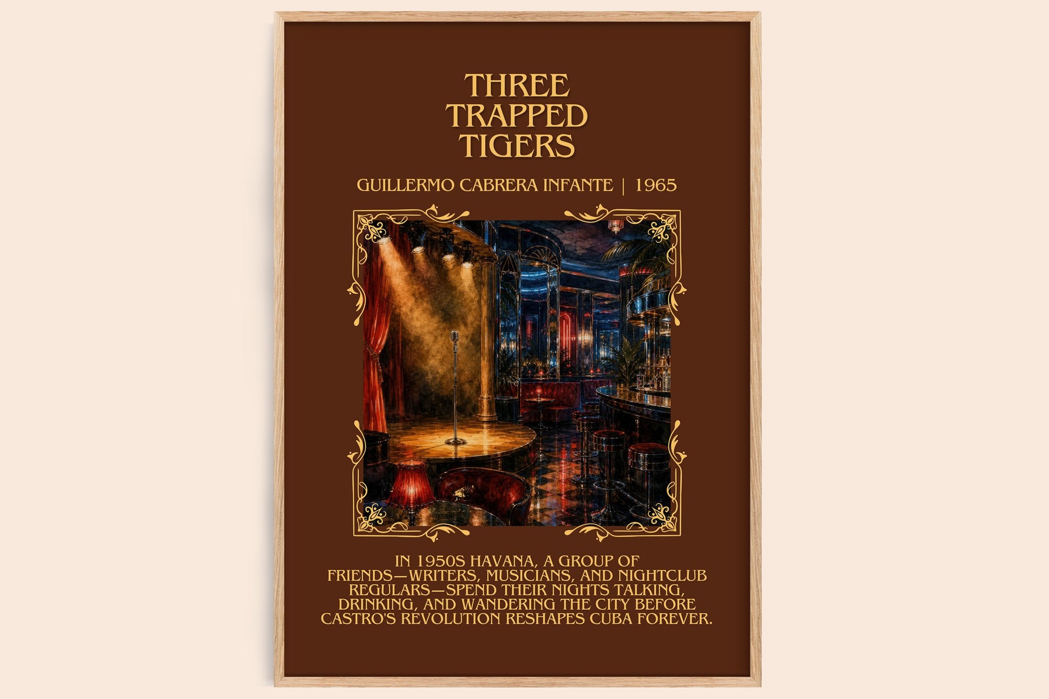 Three Trapped Tigers Minimalist Book Poster by G. Infante