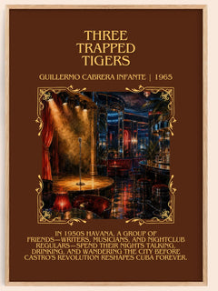 Three Trapped Tigers Minimalist Book Poster by G. Infante – book poster