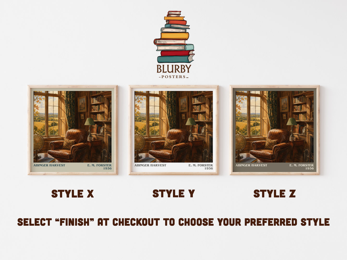 Abinger Harvest literary print in frame leaning in hallway – non fiction wall art