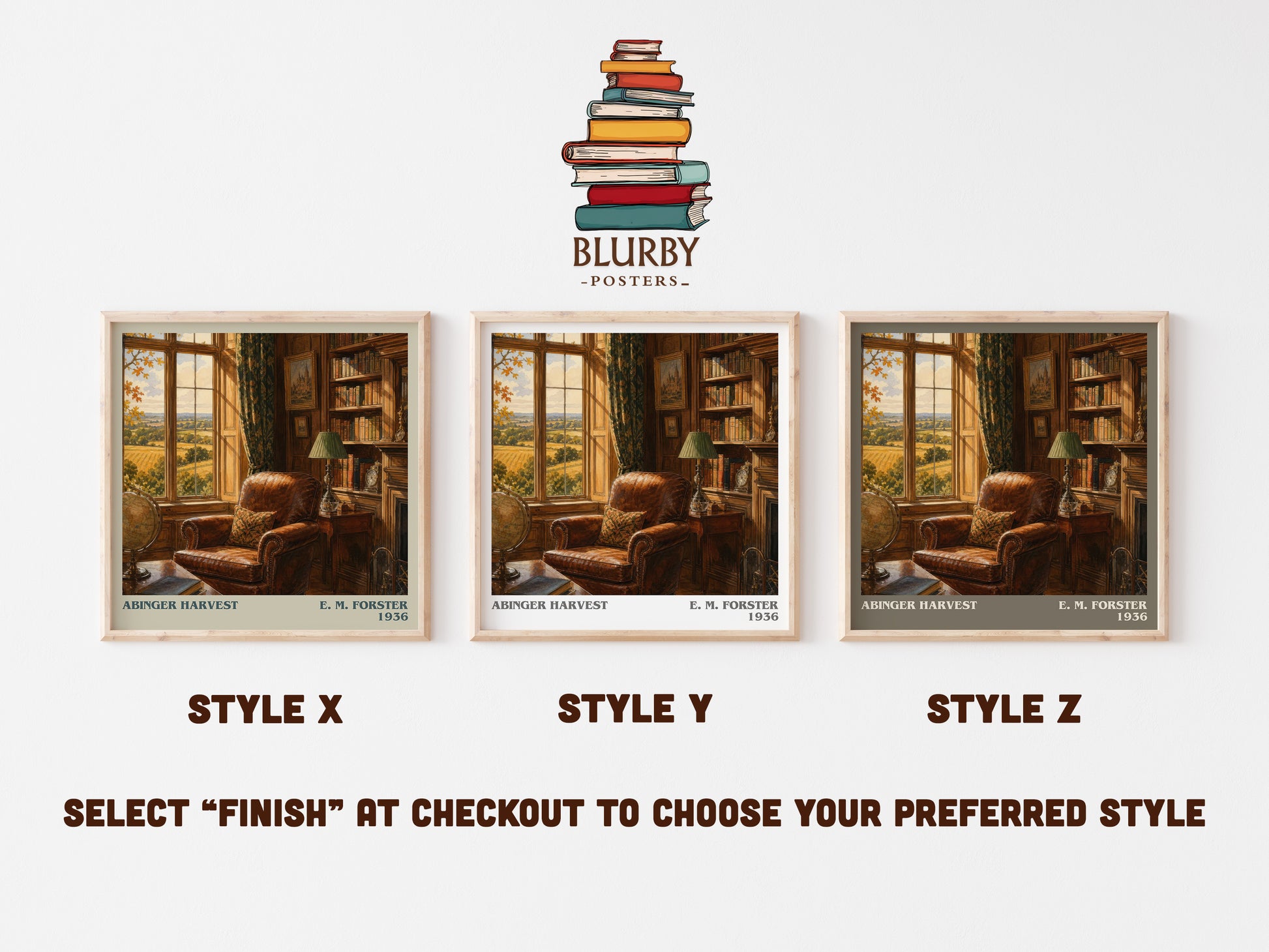 Abinger Harvest literary print in frame leaning in hallway – non fiction wall art
