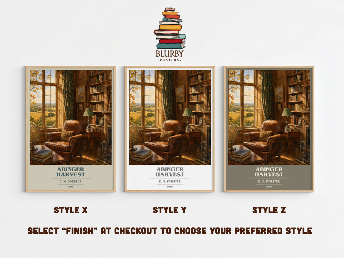 Abinger Harvest book cover print in frame leaning in hallway – non fiction wall art