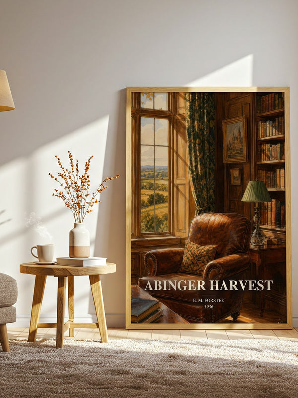 Abinger Harvest watercolour print in frame leaning in hallway – non fiction wall art
