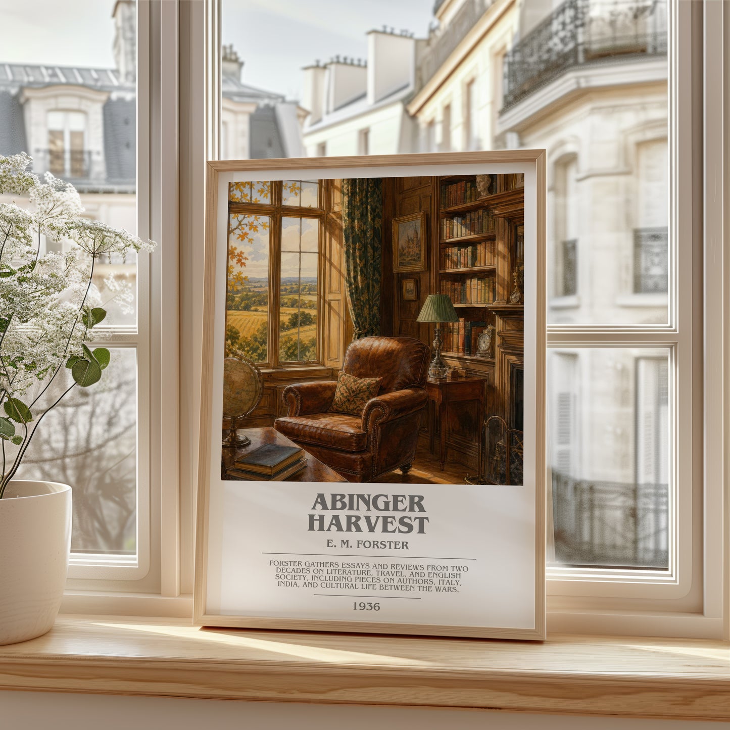 Abinger Harvest bookish poster colour and style options – E. M. Forster book art