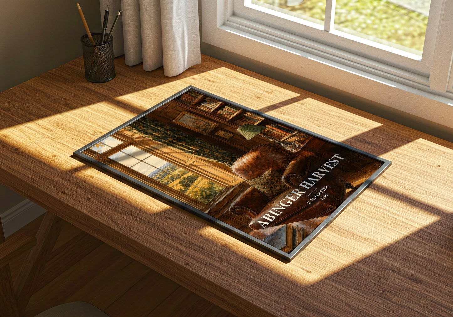 Abinger Harvest watercolour book poster framed on wall – non fiction wall art