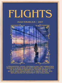 Flights Minimalist Book Poster by Olga Tokarczuk – book poster