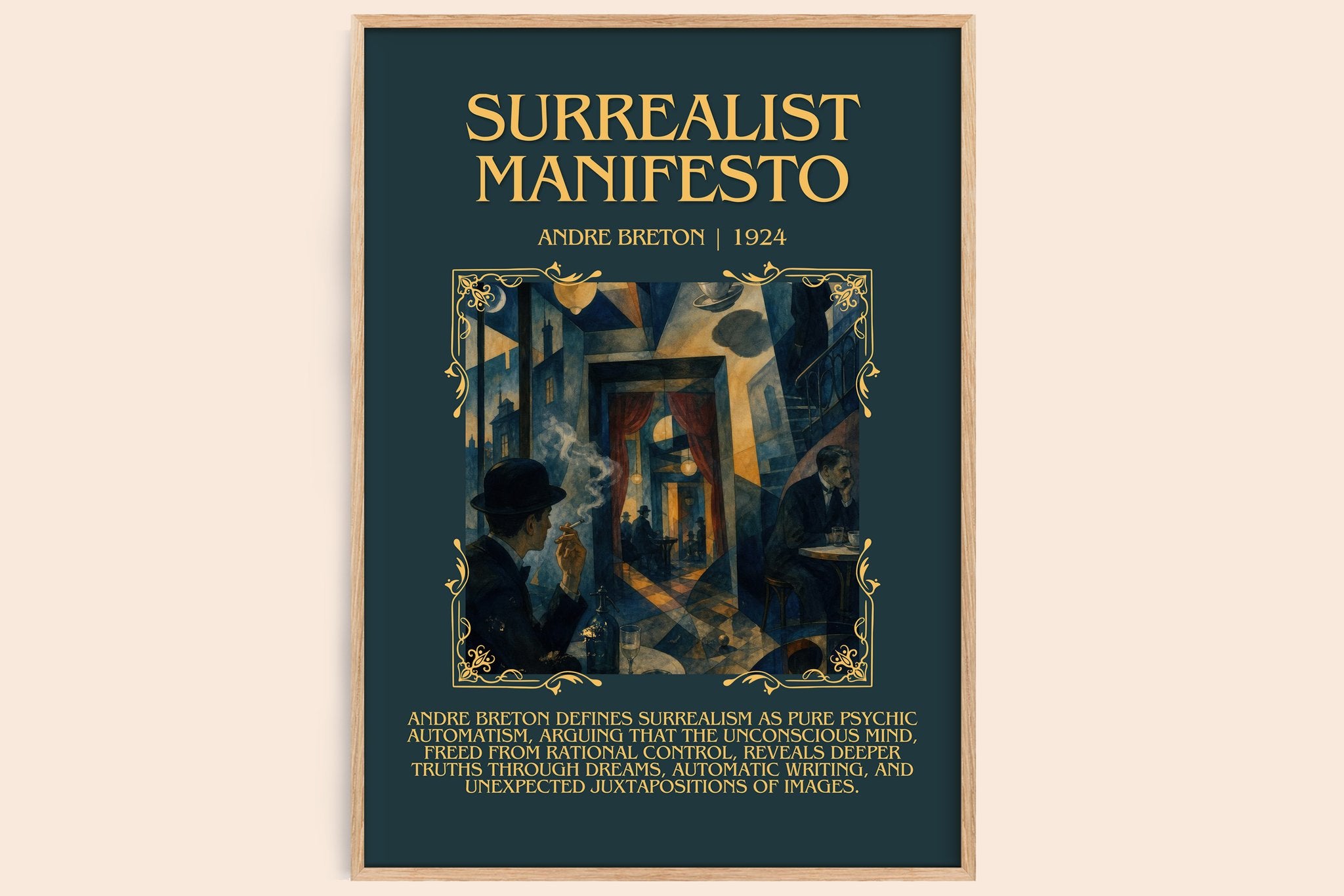 Surrealist Manifesto Minimalist Book Poster by André Breton