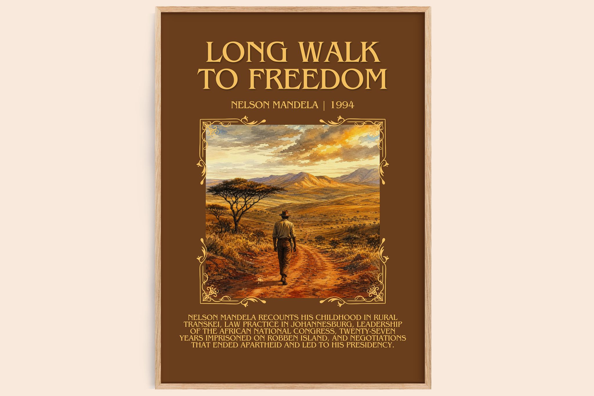 Long Walk To Freedom Minimalist Book Poster by Nelson Mandela
