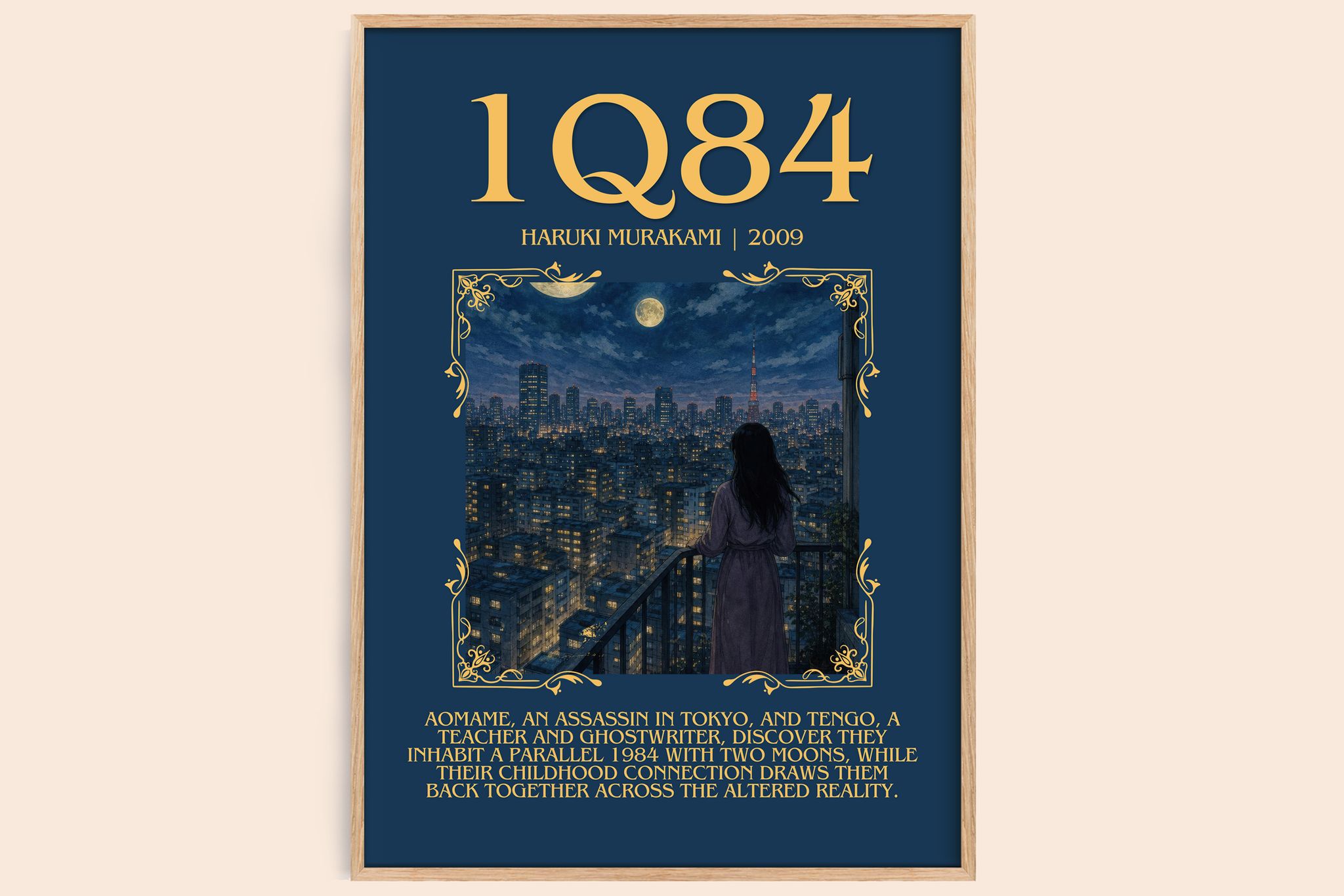 1Q84 Minimalist Book Poster by Haruki Murakami