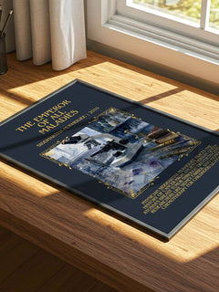 Emperor of All Maladies Minimalist Book Poster by Siddhartha Mukherjee – print on a sunlit desk