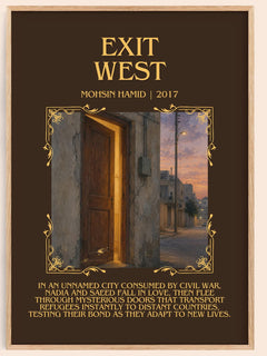 Exit West Minimalist Book Poster by Mohsin Hamid – book poster
