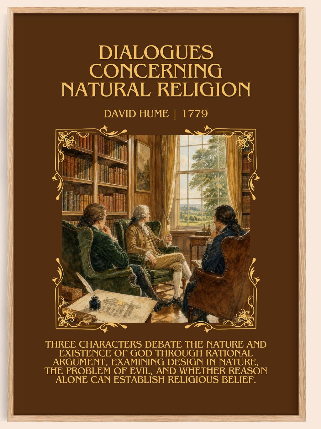 Dialogues Concerning Natural Religion Minimalist Book Poster by David Hume – book poster