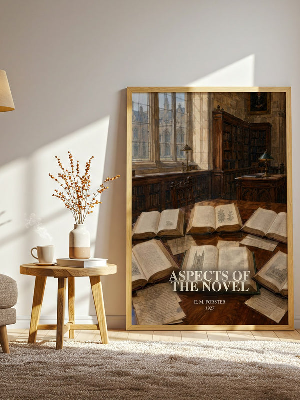 Aspects Of The Novel watercolour print in frame leaning in hallway – non fiction wall art