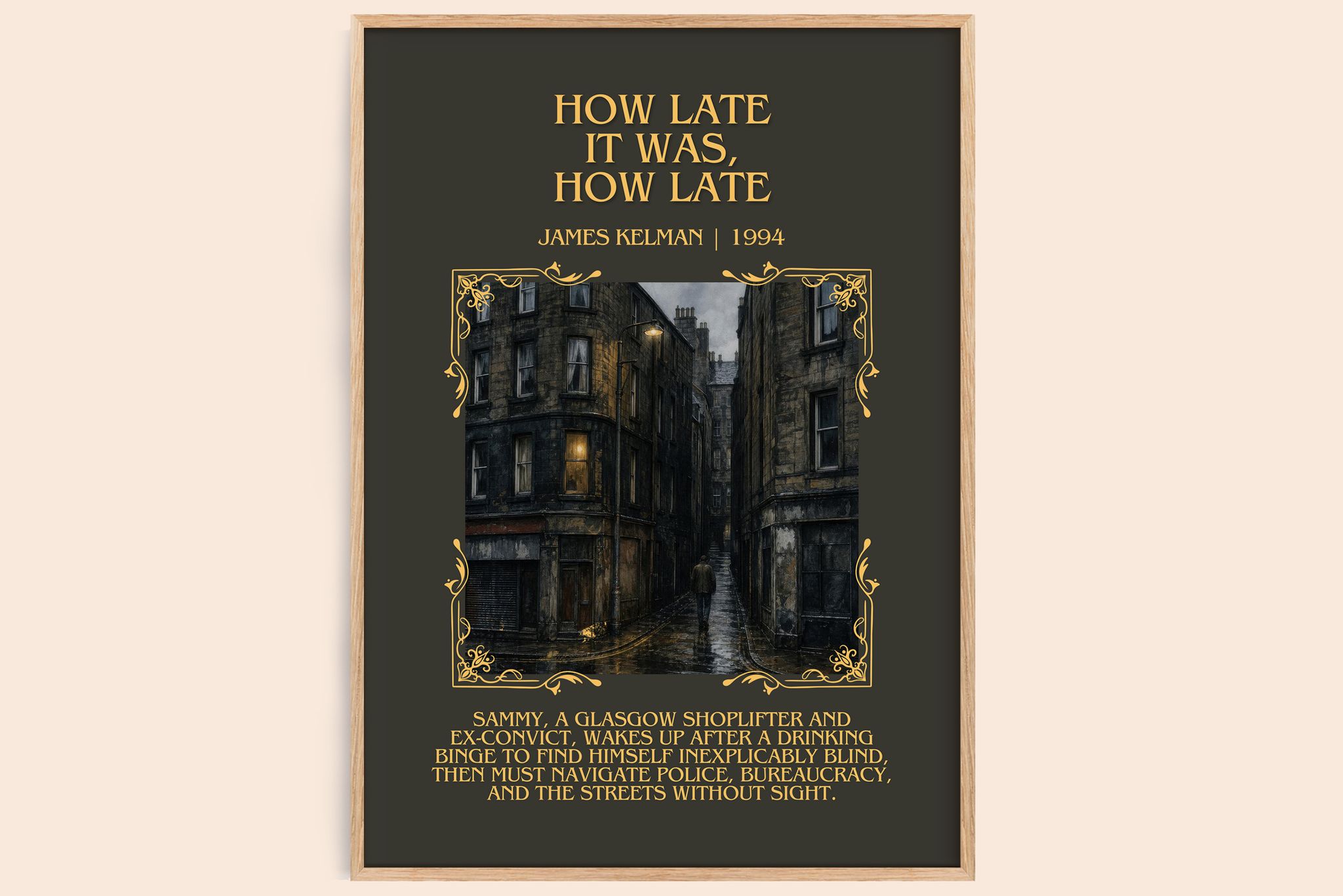 How Late It Was, How Late Minimalist Book Poster by James Kelman