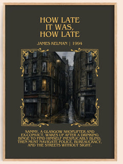 How Late It Was, How Late Minimalist Book Poster by James Kelman – book poster