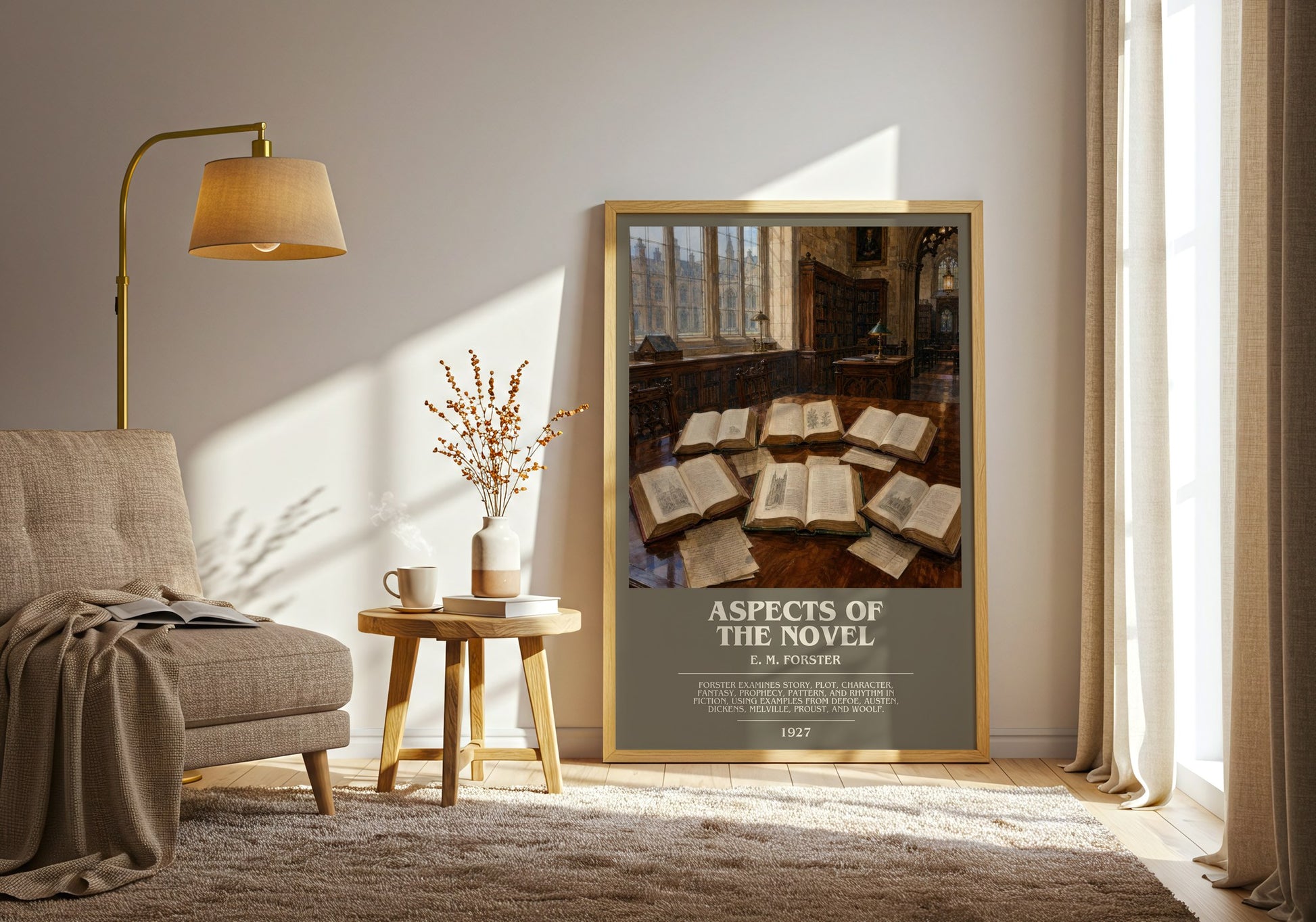 Aspects Of The Novel bookish print on bookshelf – E. M. Forster fan gift