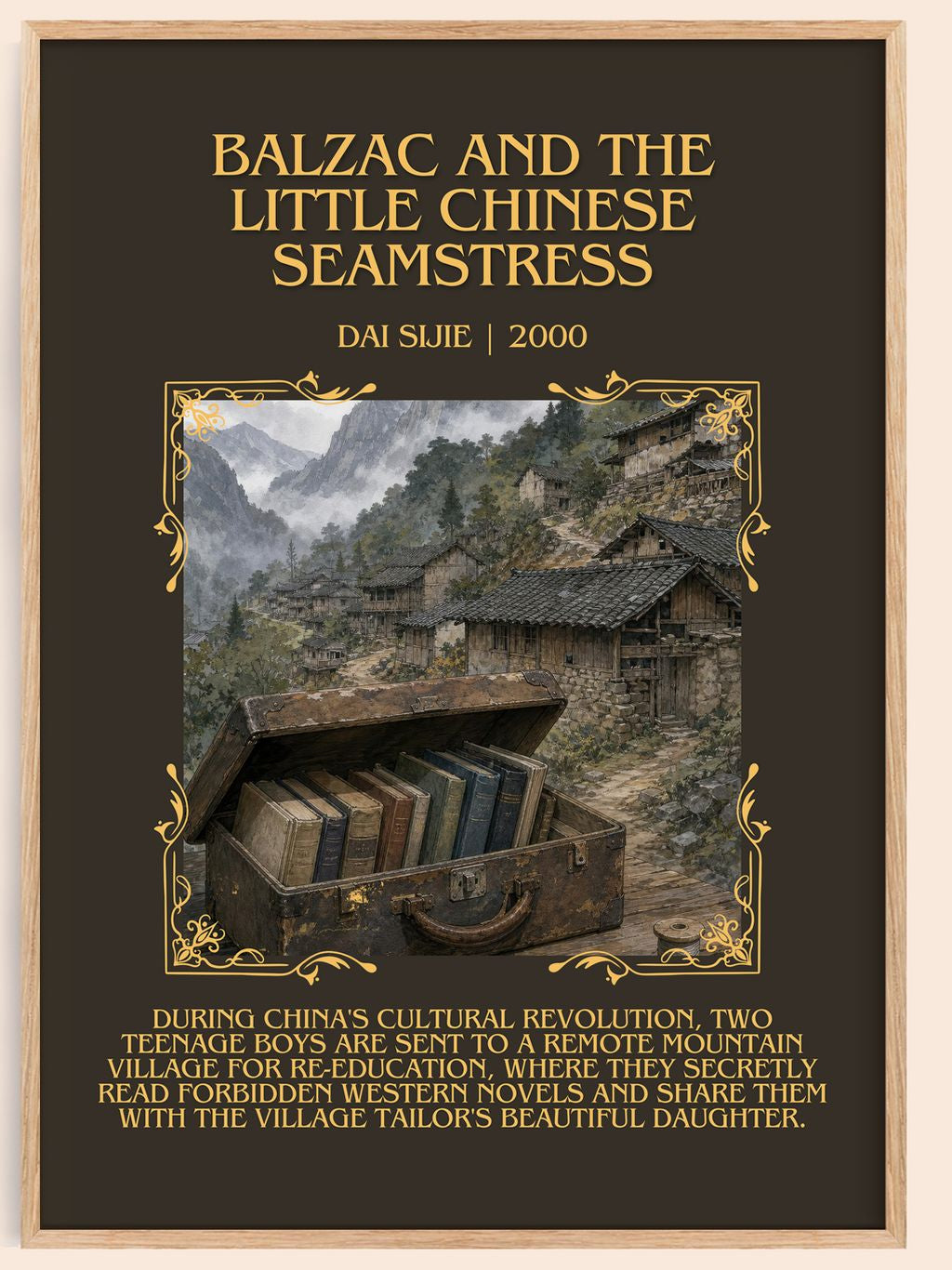 Balzac and the Little Chinese Seamstress Minimalist Book Poster by Dai Sijie – book poster