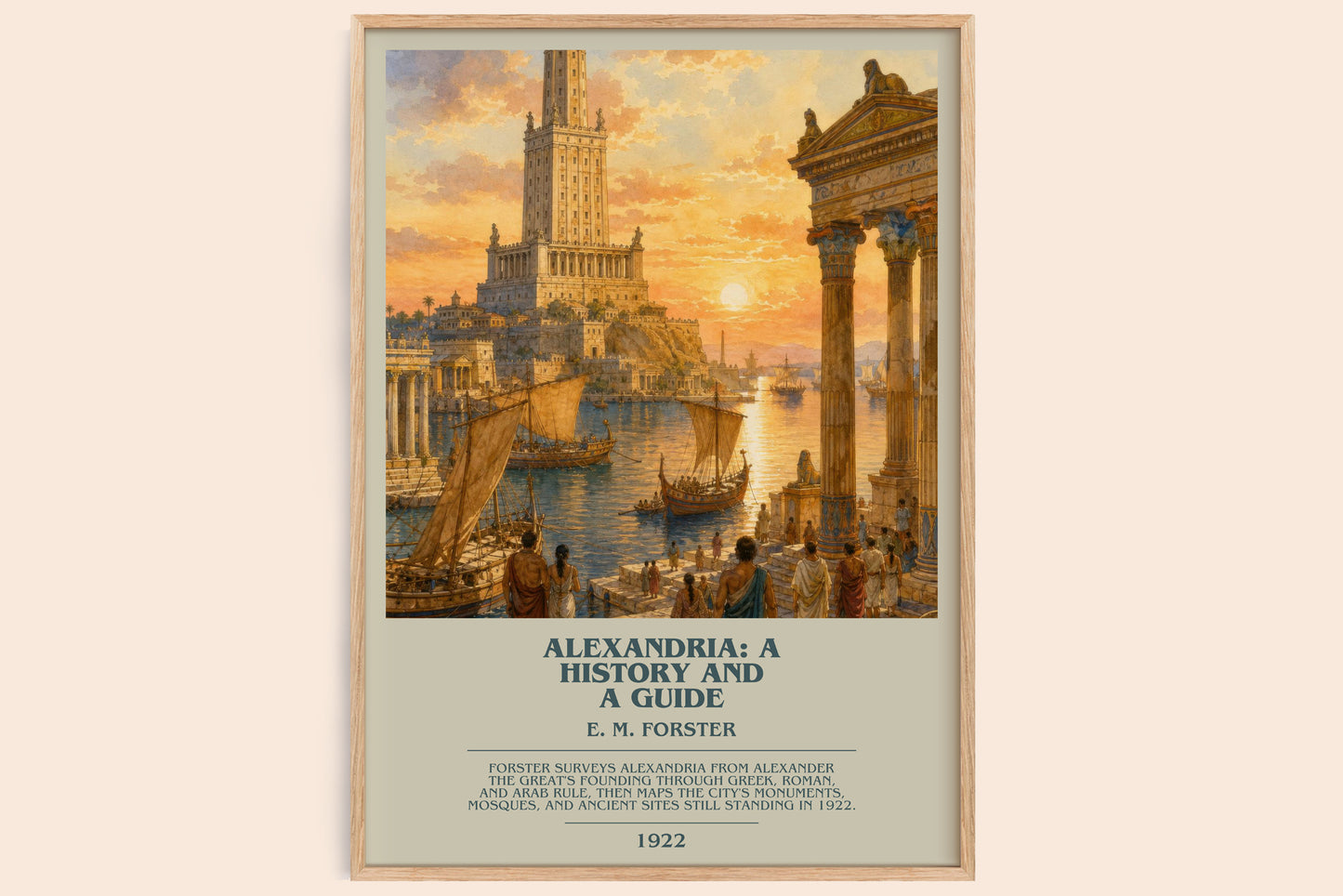 Alexandria: A History And A Guide bookish book poster by E. M. Forster – framed literary art print