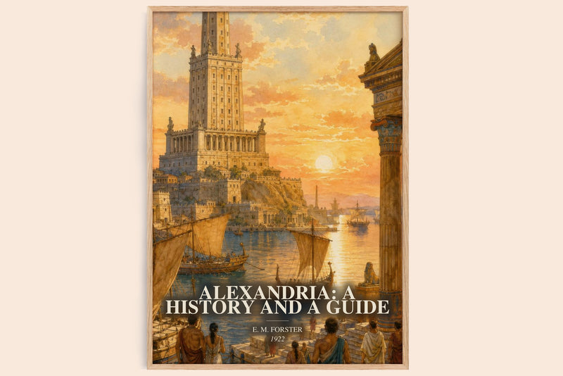 Alexandria: A History And A Guide watercolour book poster by E. M. Forster – framed literary art print