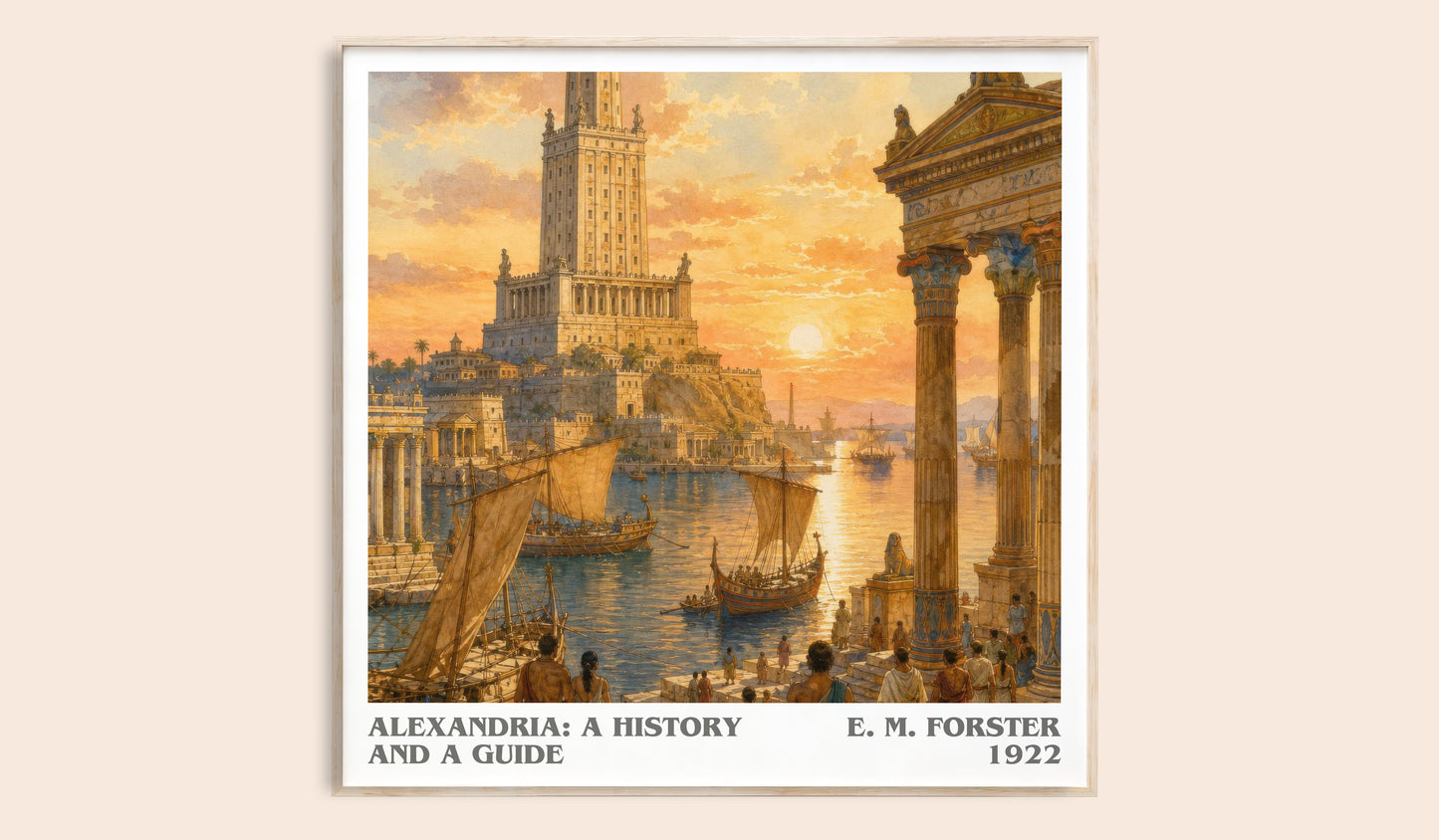 Alexandria: A History And A Guide literary book poster by E. M. Forster – framed literary art print