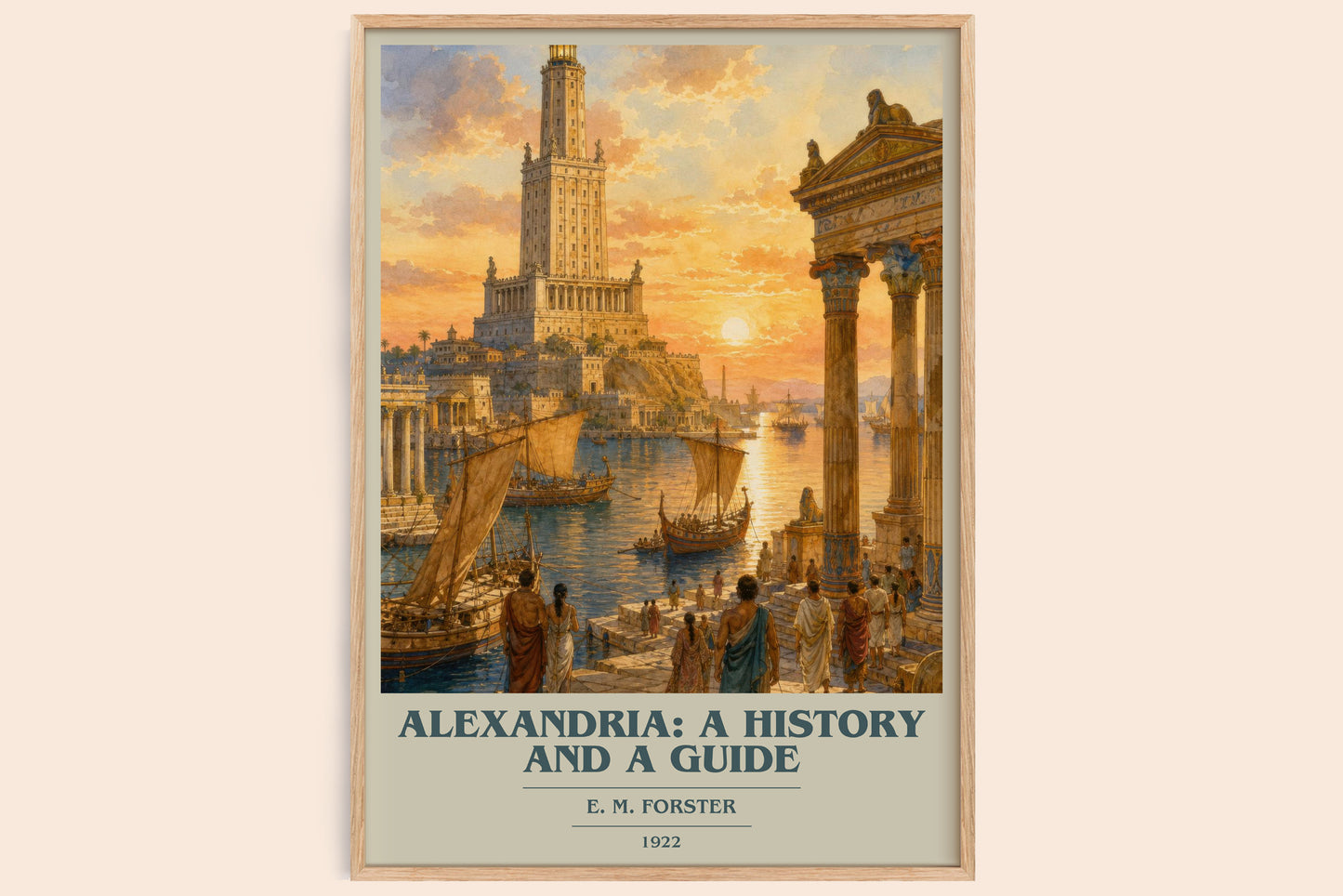 Alexandria: A History And A Guide book cover book poster by E. M. Forster – framed literary art print