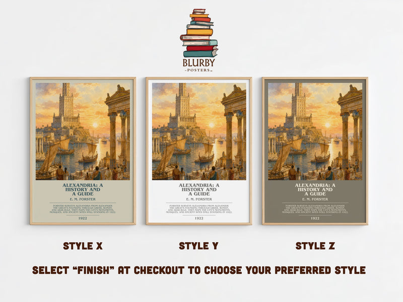 Alexandria: A History And A Guide bookish print in frame leaning in hallway – non fiction wall art
